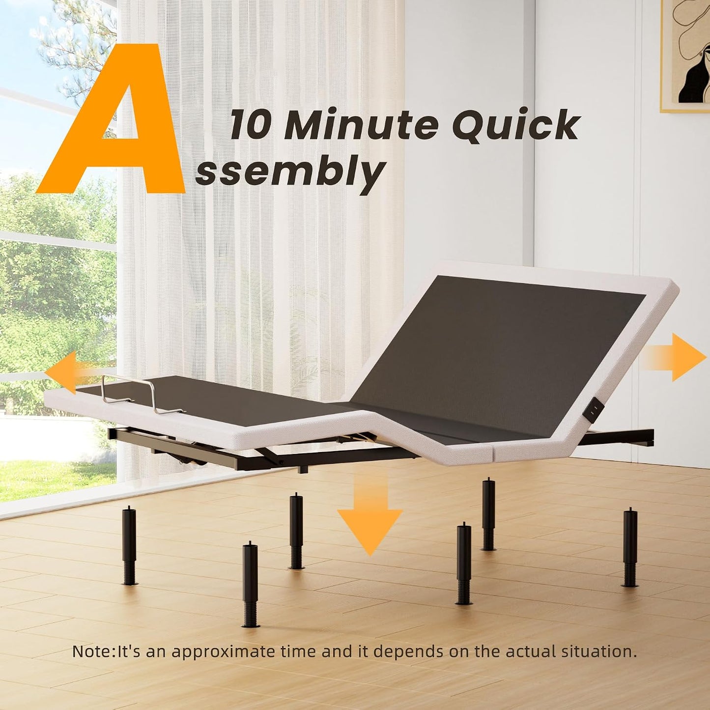 Adjustable Bed Frame King Size with Wireless Remote, USB, Head Foot Incline, Underbed Light, Zero Gravity, Heavy Duty Platform Bed Base