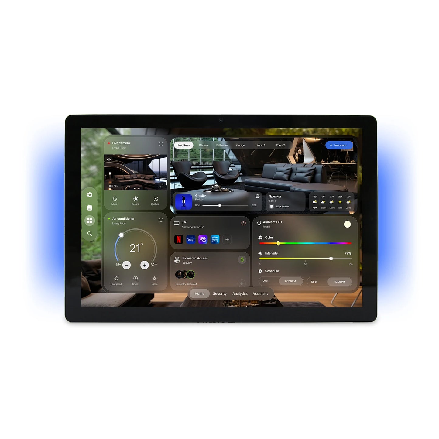 2026 New 10.1 Inch Wall Mount Android POE Tablet Ultral-Slim Smart Home Control Panel with LED Lights,Google Play