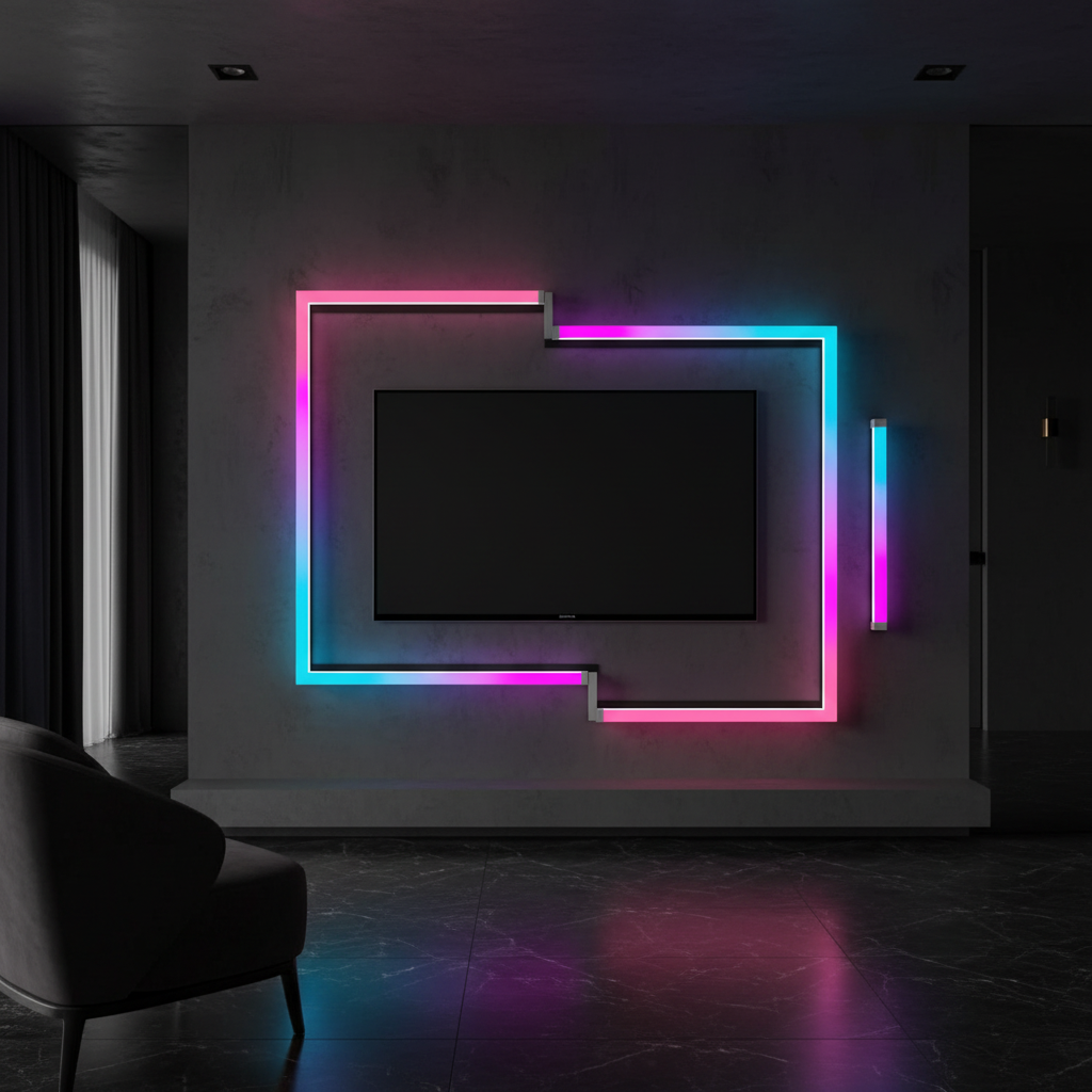 16 Ft. Hardwired Smart Integrated LED Strip Lights, RGBCW LED Strip Light Work with Alexa Smart Color Segmented Control